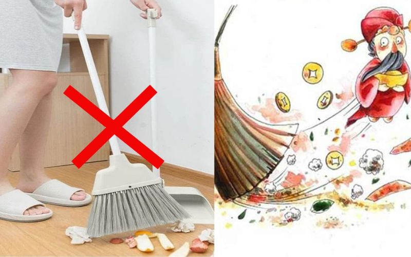 Không quét nhà hoặc đổ rác ra ngoài